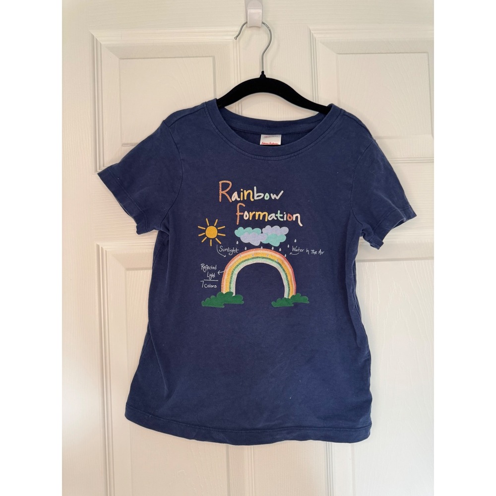 Hanna Andersson Kids Navy Rainbow Formation Graphic Tee Size 120 US 6-7